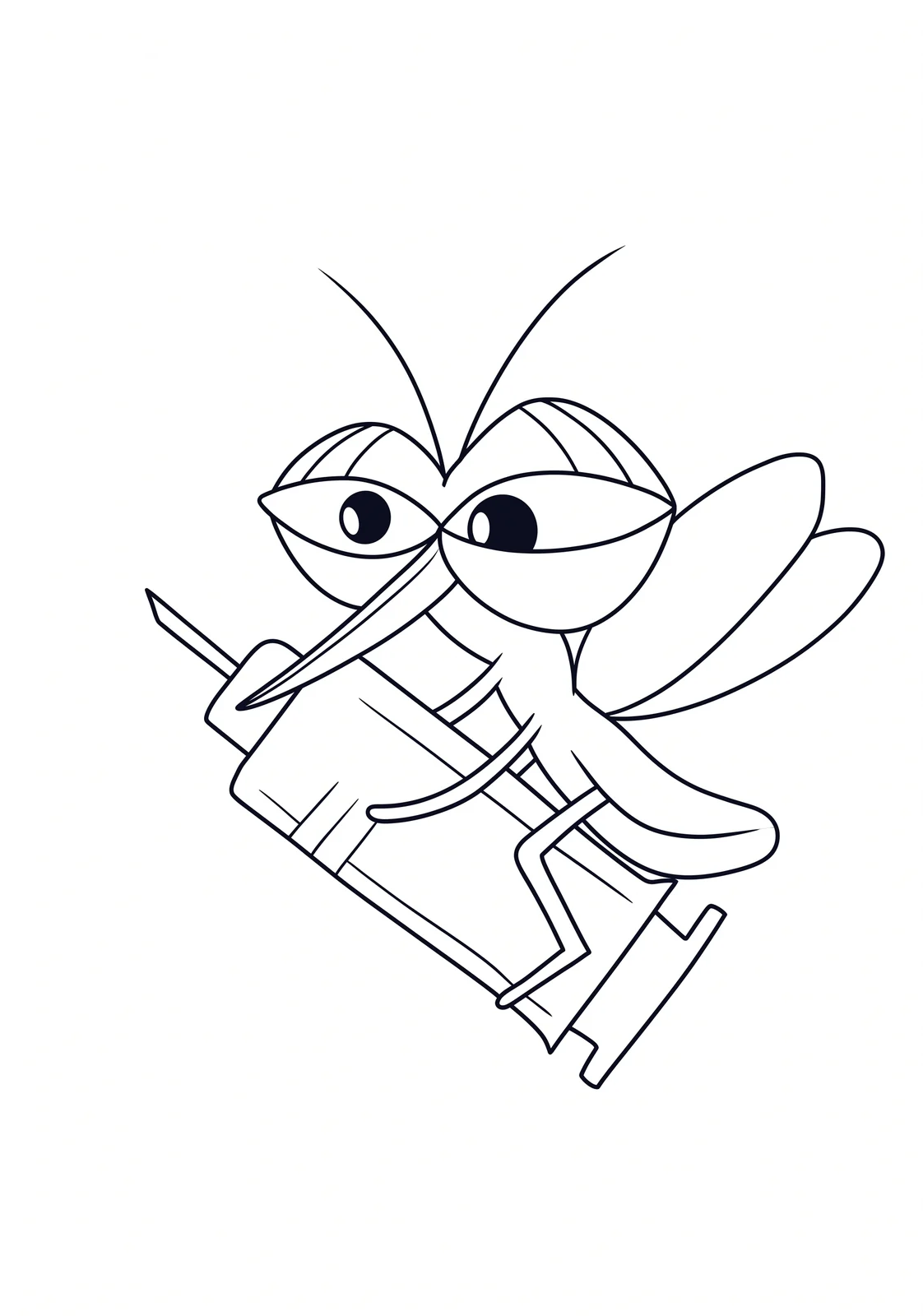 Pilot Mosquito printable coloring page with line art and color reference