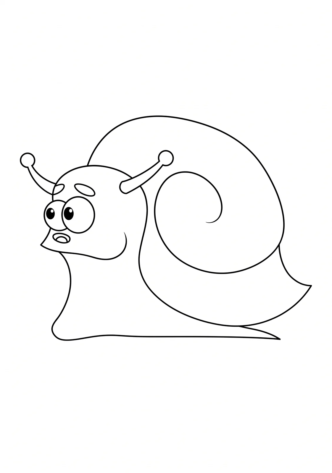 Surprised Snail printable coloring page with line art and color reference