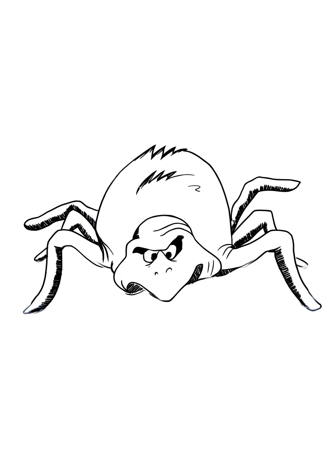 Tarantula printable coloring page with line art and color reference
