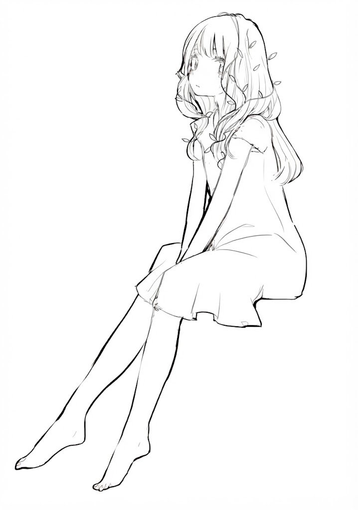 Anime character 130 printable coloring page with line art and color reference