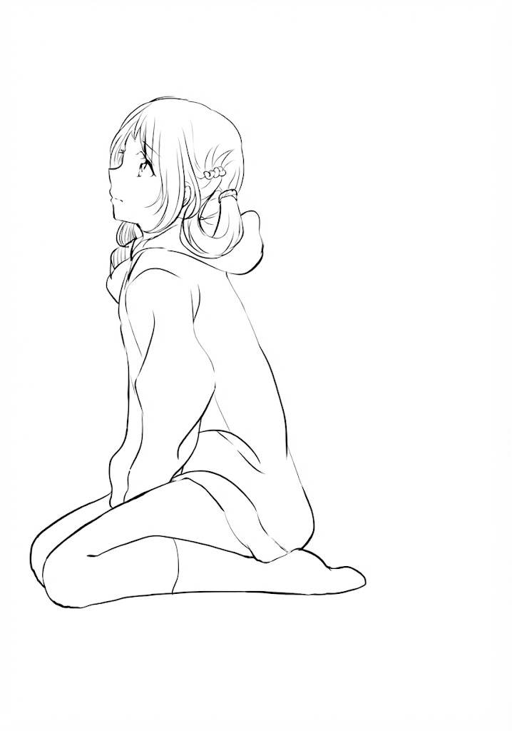 Anime character 135 printable coloring page with line art and color reference