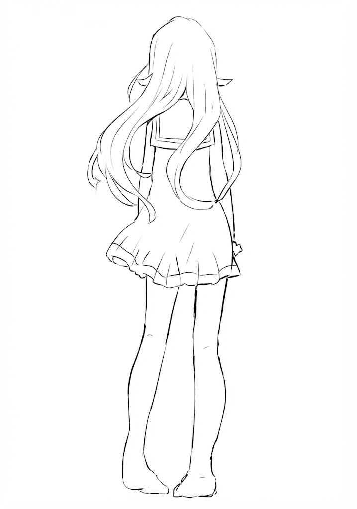 Anime character 138 printable coloring page with line art and color reference