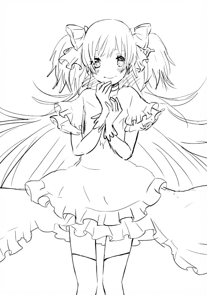 Anime character 141 printable coloring page with line art and color reference