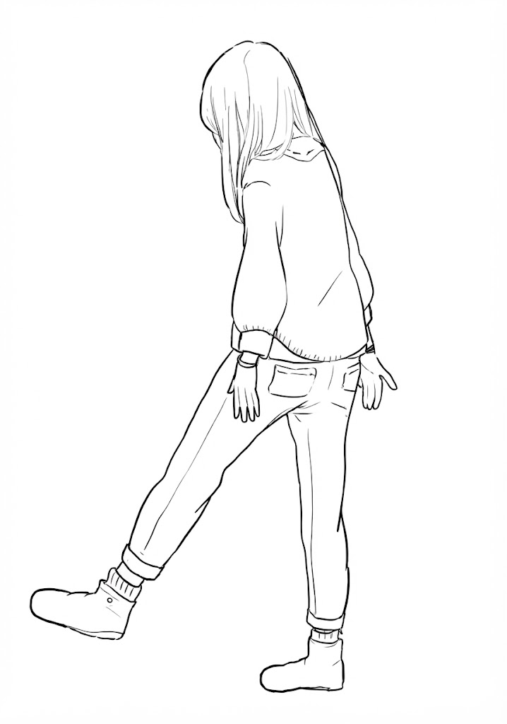Anime character 144 printable coloring page with line art and color reference