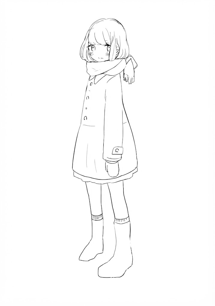 Anime character 145 printable coloring page with line art and color reference