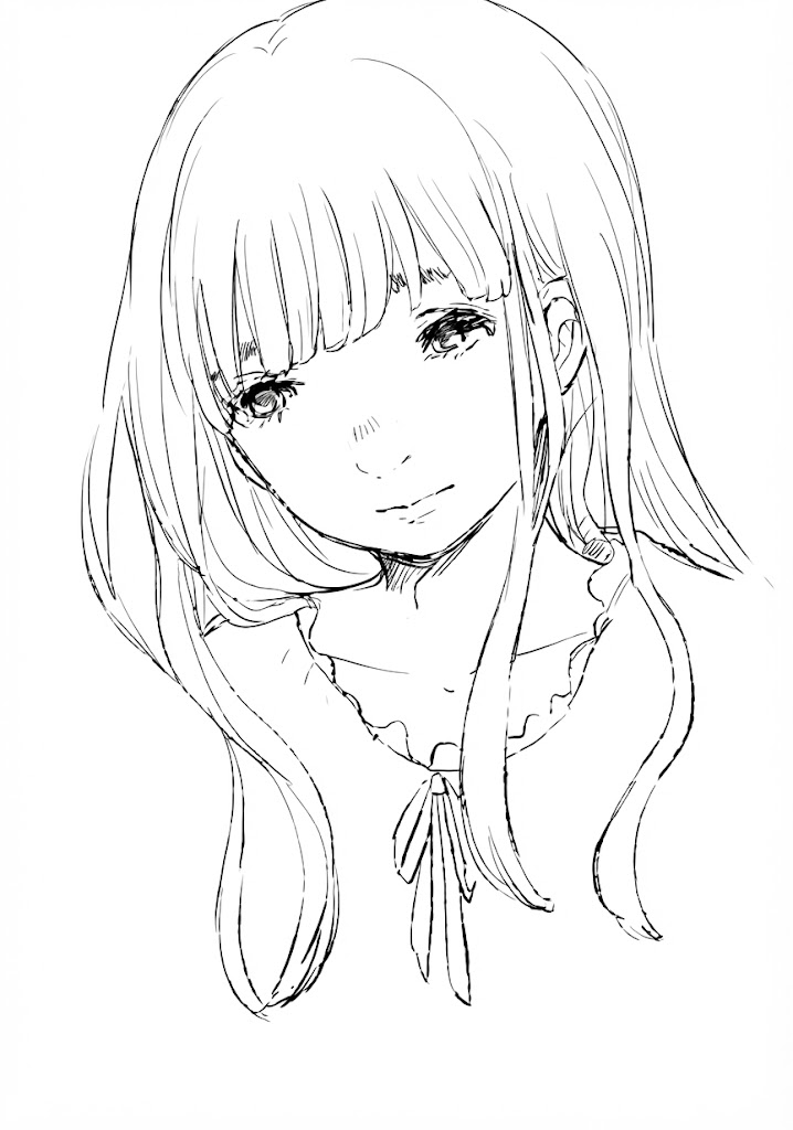 Anime character 147 printable coloring page with line art and color reference
