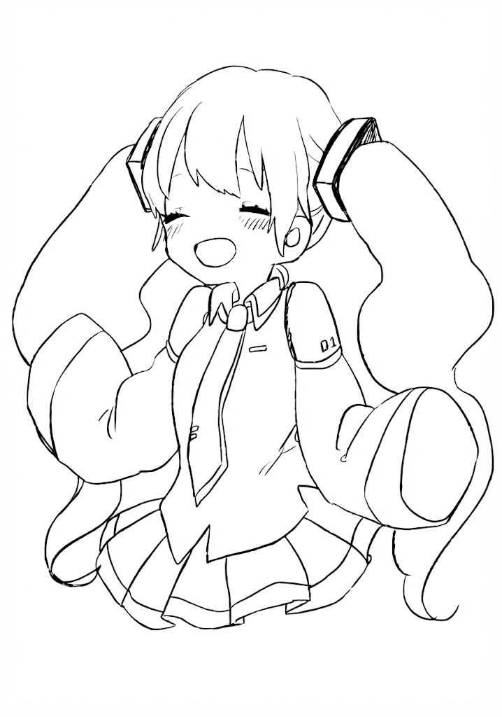Anime character 155 printable coloring page with line art and color reference