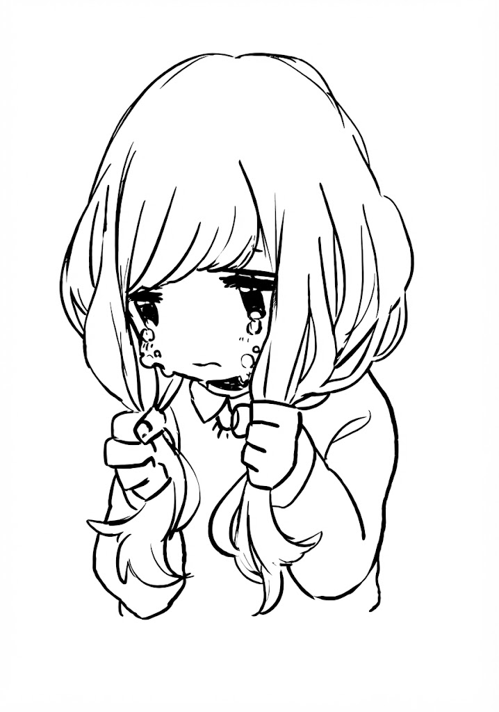 Anime character 156 printable coloring page with line art and color reference