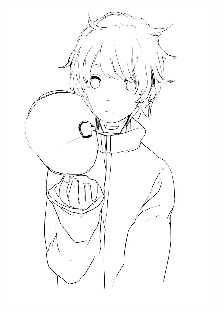 Anime character 157 printable coloring page with line art and color reference