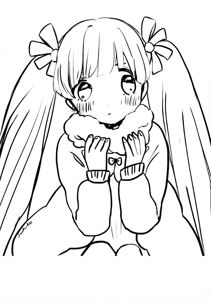 Anime character 159 printable coloring page with line art and color reference