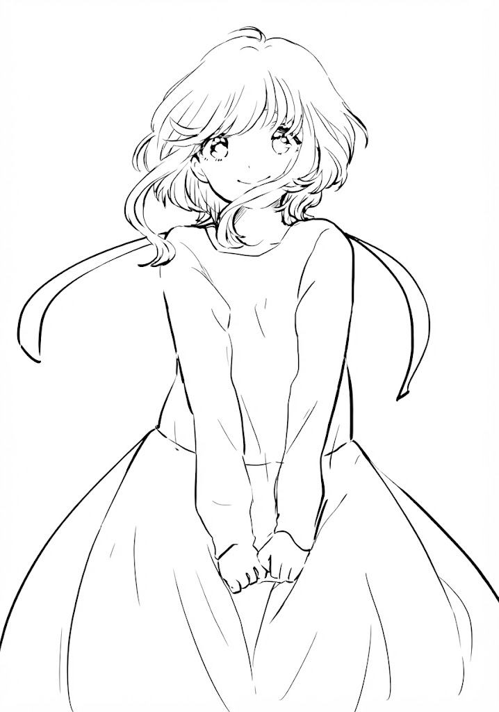 Anime character 163 printable coloring page with line art and color reference