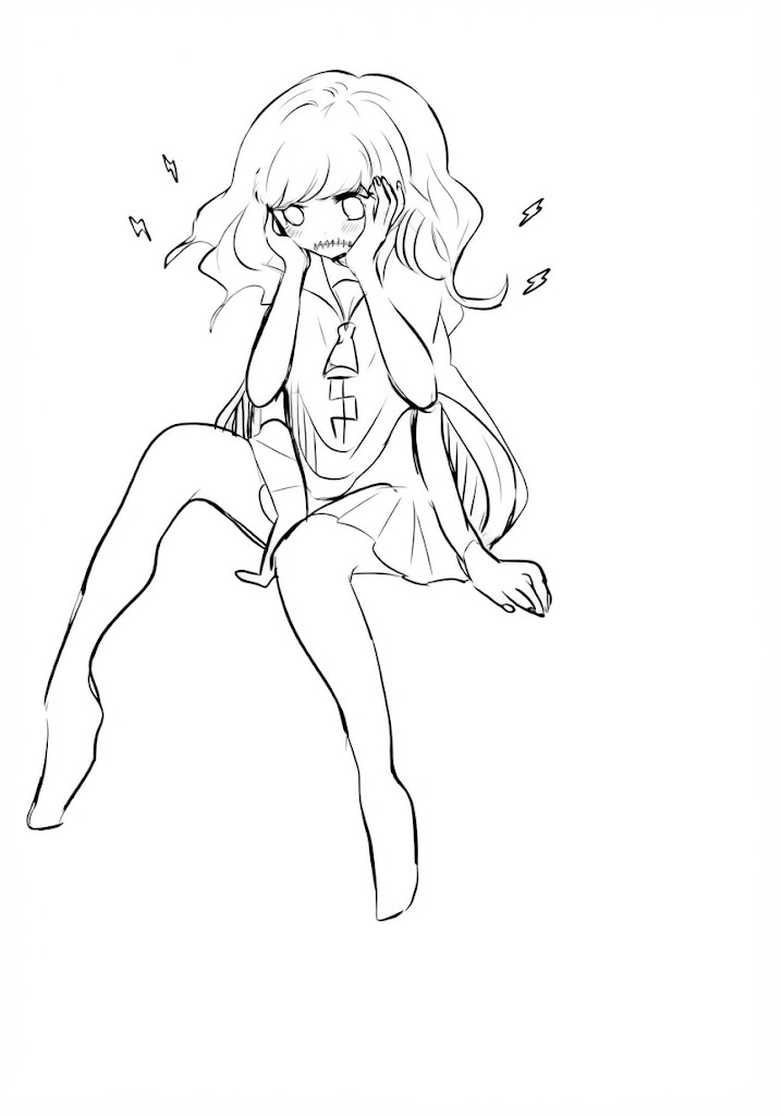 Anime character 164 printable coloring page with line art and color reference