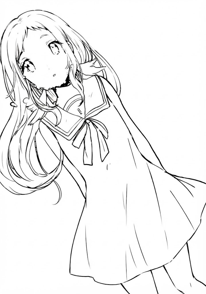 Anime character 165 printable coloring page with line art and color reference