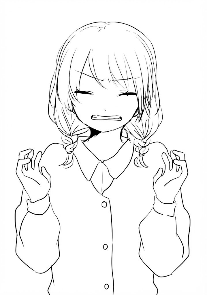 Anime character 167 printable coloring page with line art and color reference