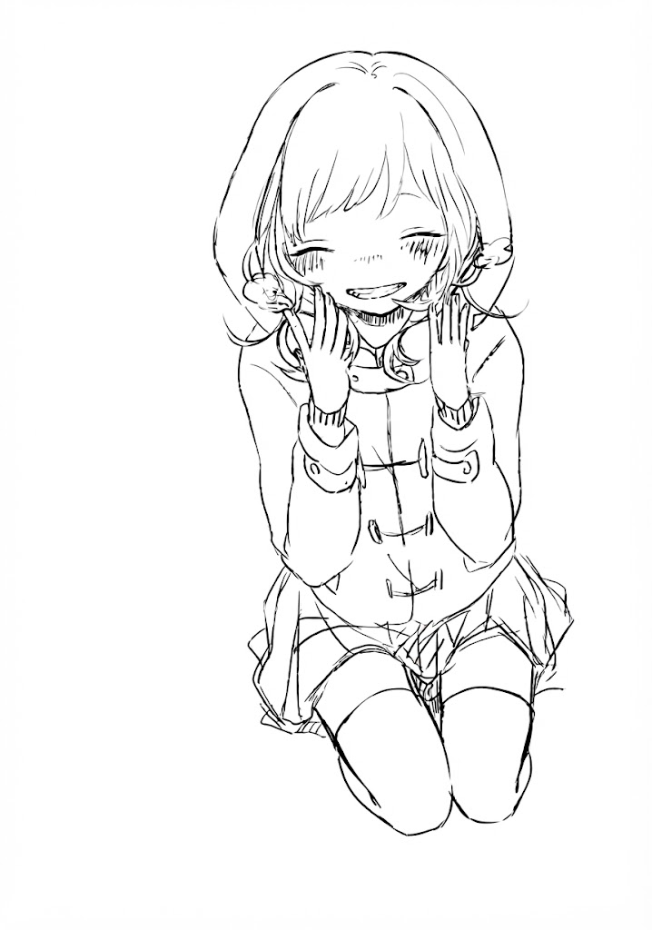 Anime character 172 printable coloring page with line art and color reference