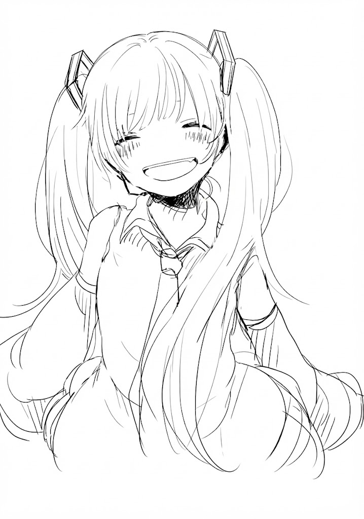 Anime character 174 printable coloring page with line art and color reference