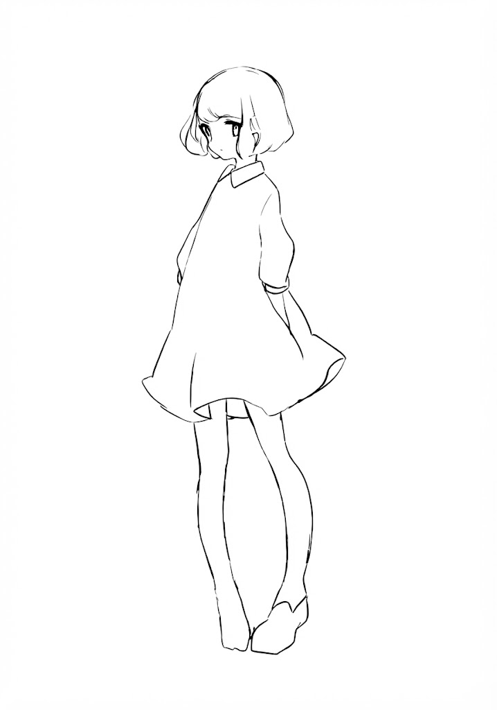 Anime character 181 printable coloring page with line art and color reference