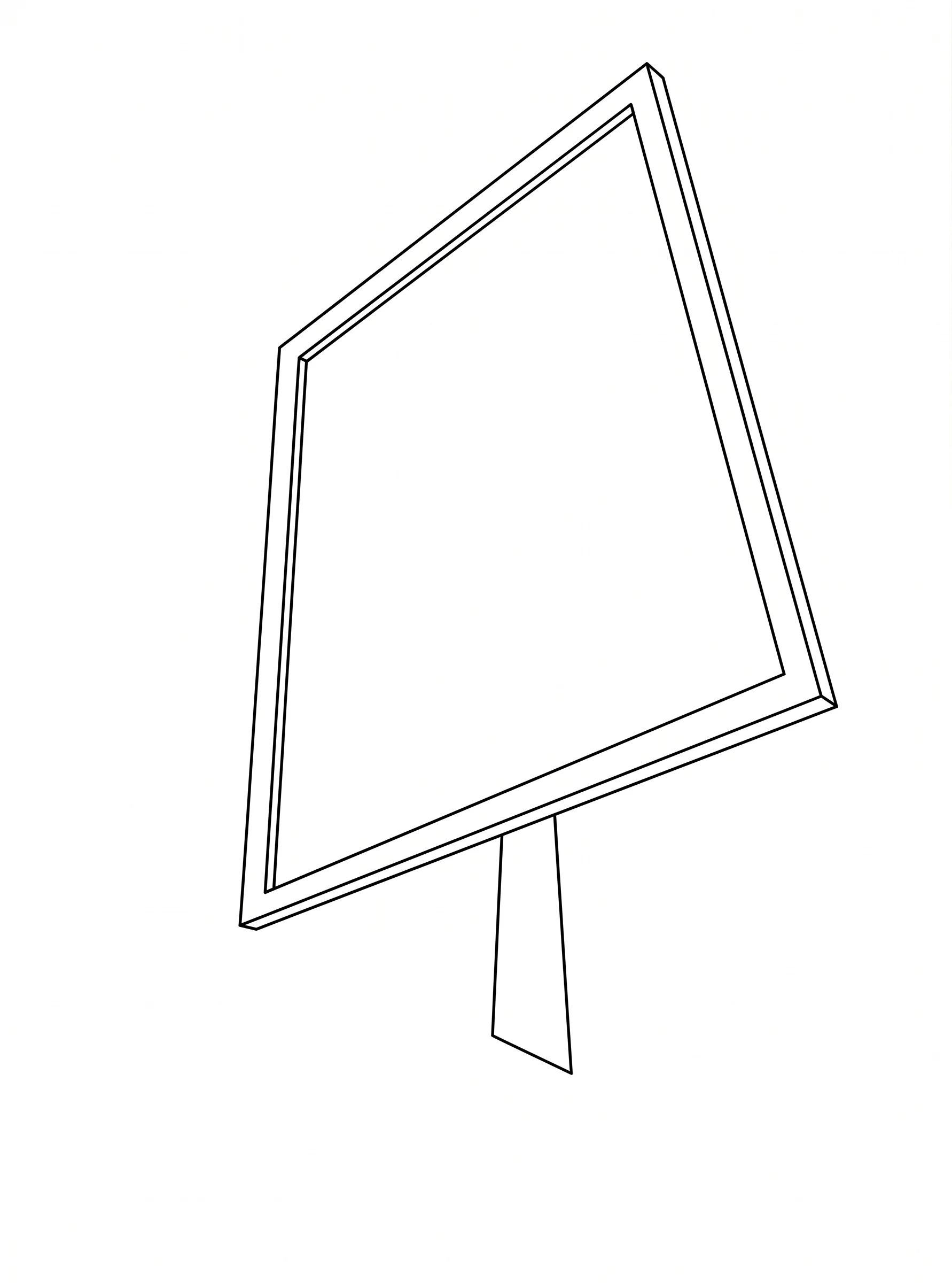 Blank Road Sign printable coloring page with line art and color reference