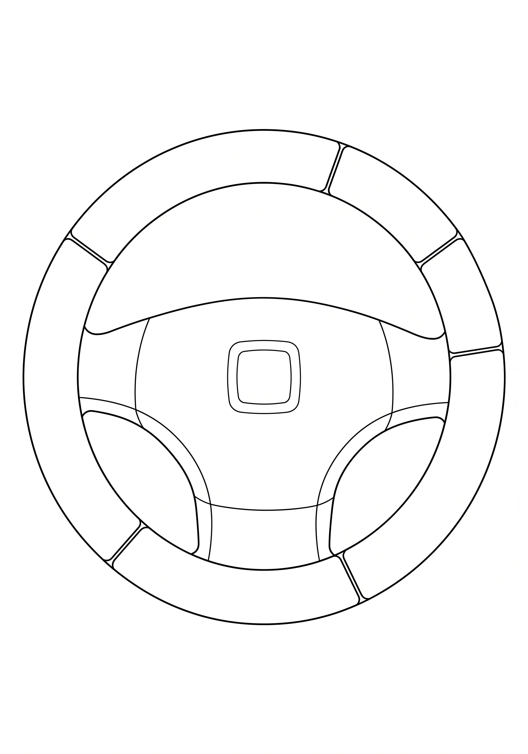 Steering Wheel printable coloring page with line art and color reference