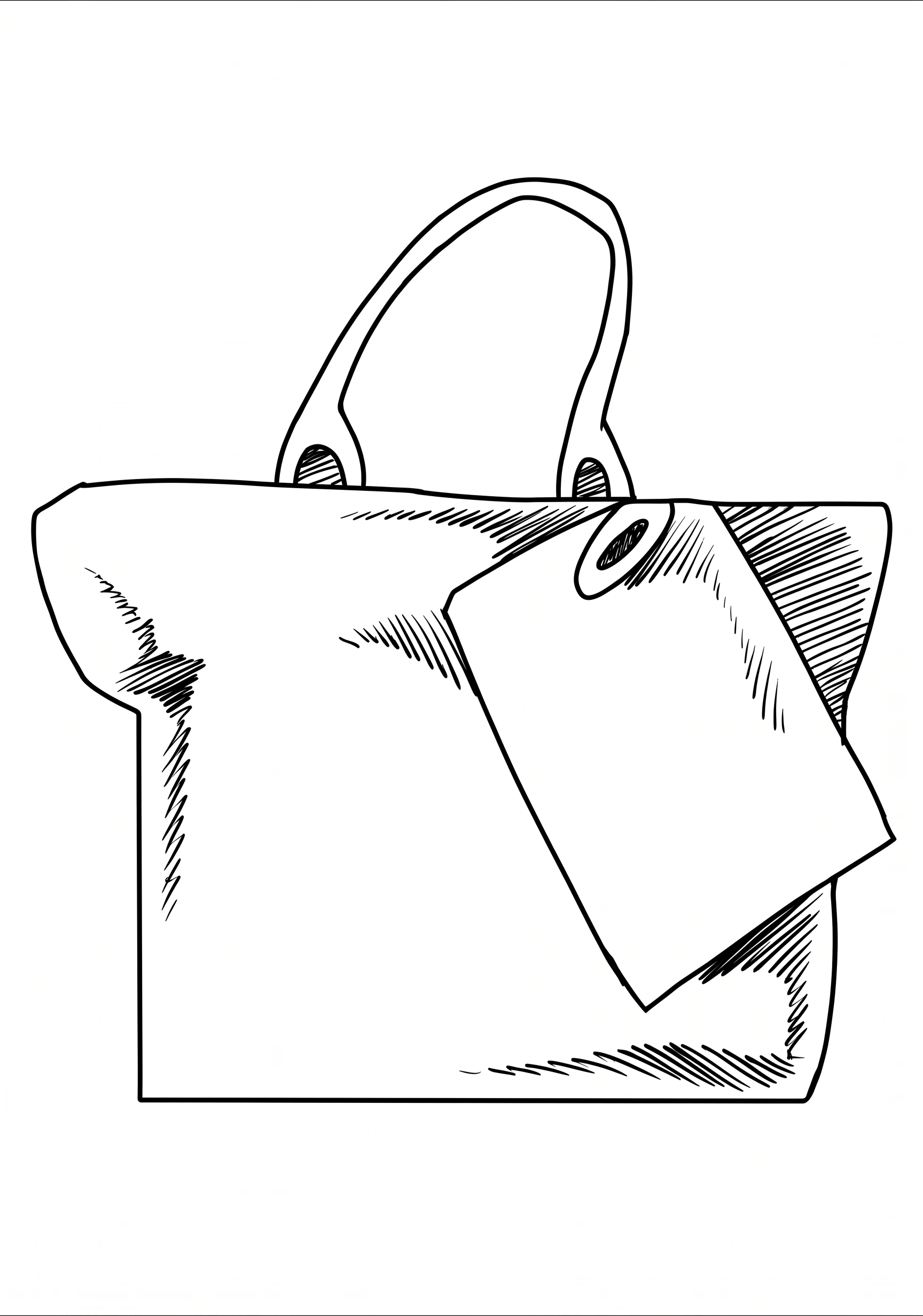 Tagged Handbag printable coloring page with line art and color reference