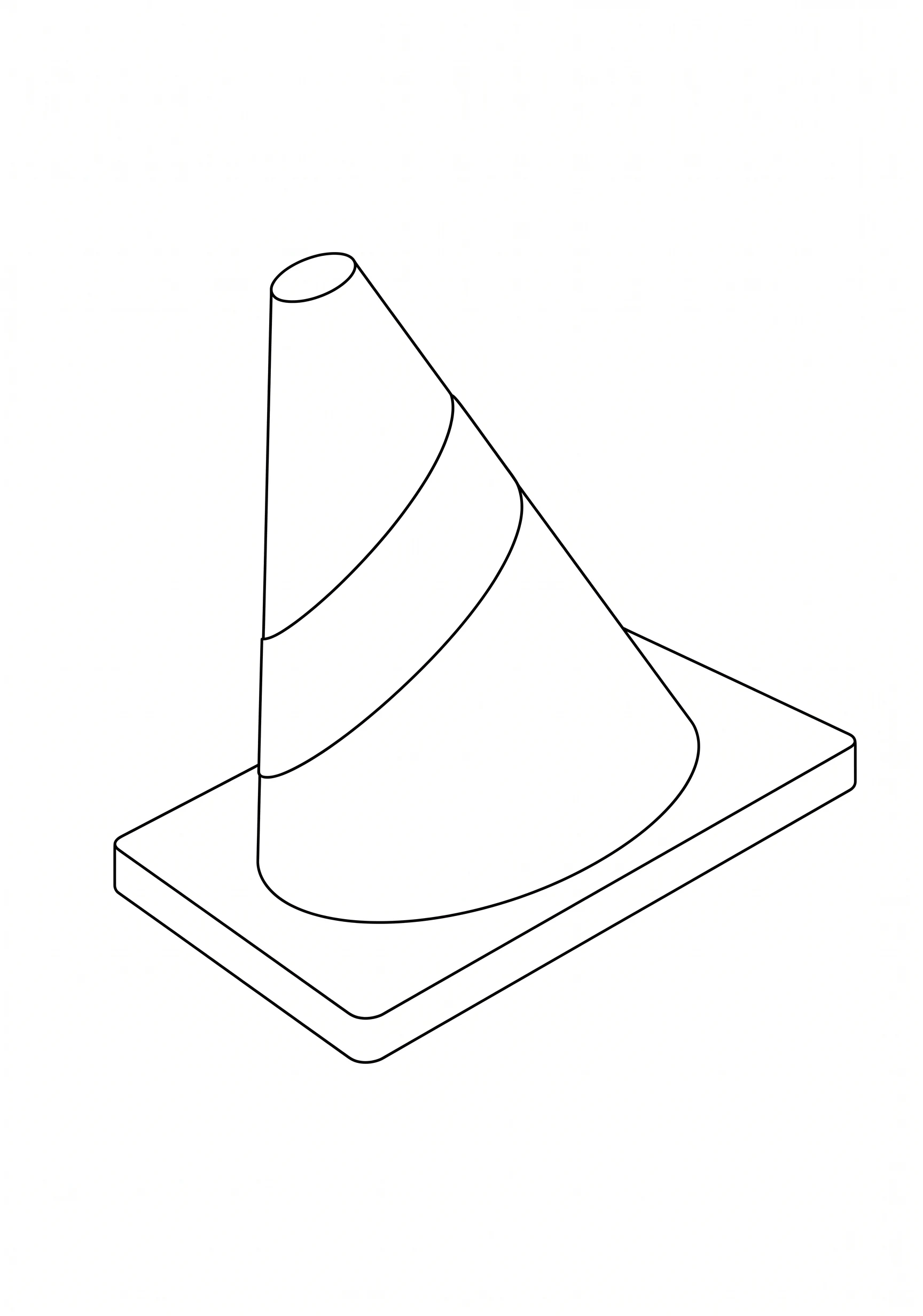 Traffic Cone printable coloring page with line art and color reference