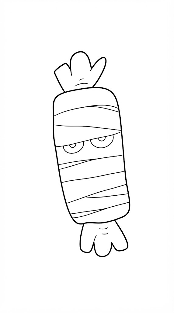 Eyeball Lollipop printable coloring page with line art and color reference