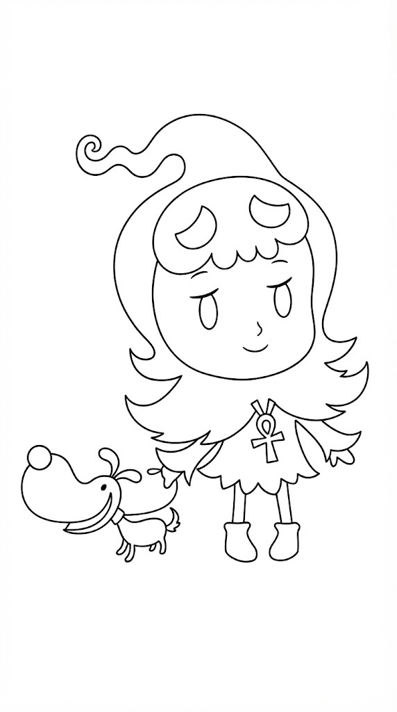 Purple Monster printable coloring page with line art and color reference