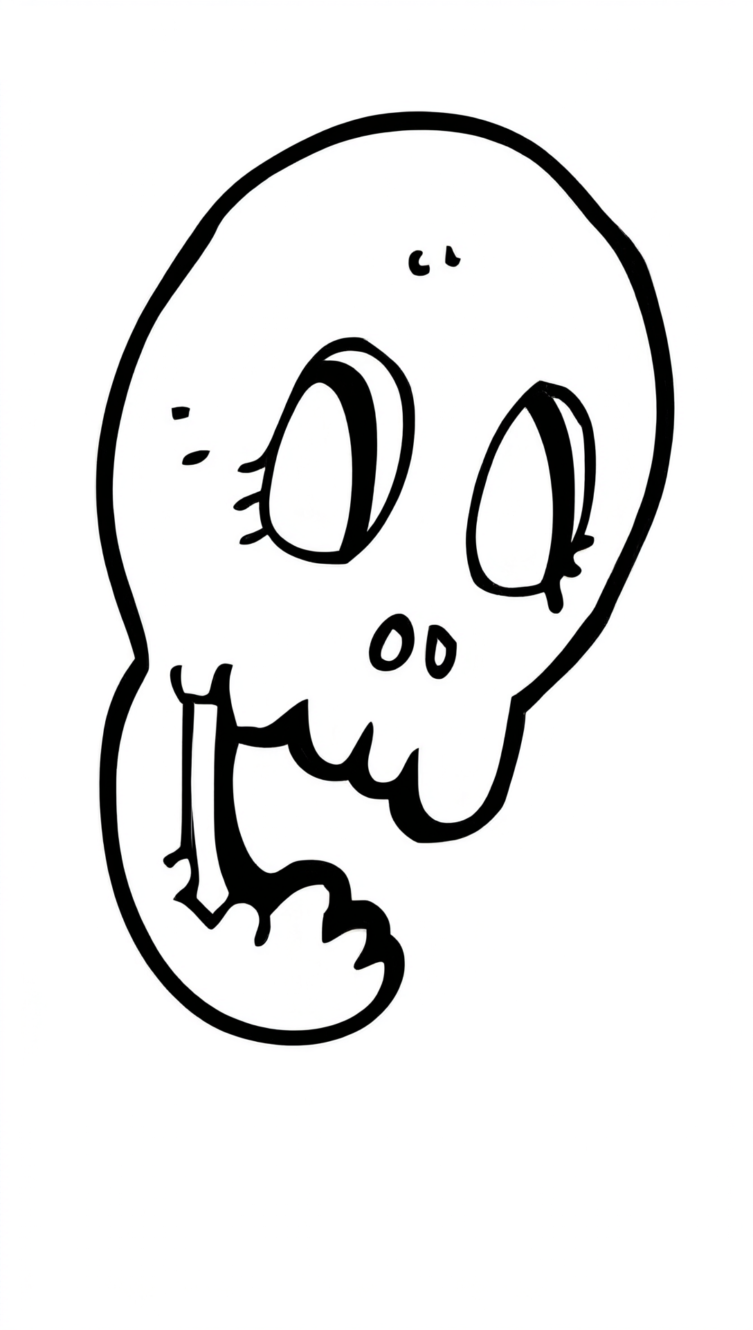 Friendly Skull Halloween coloring page printable line art