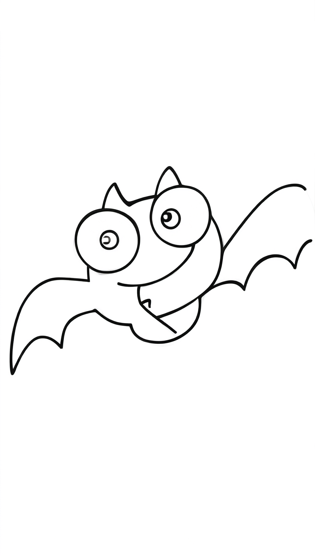Friendly Bat Halloween coloring page printable line art