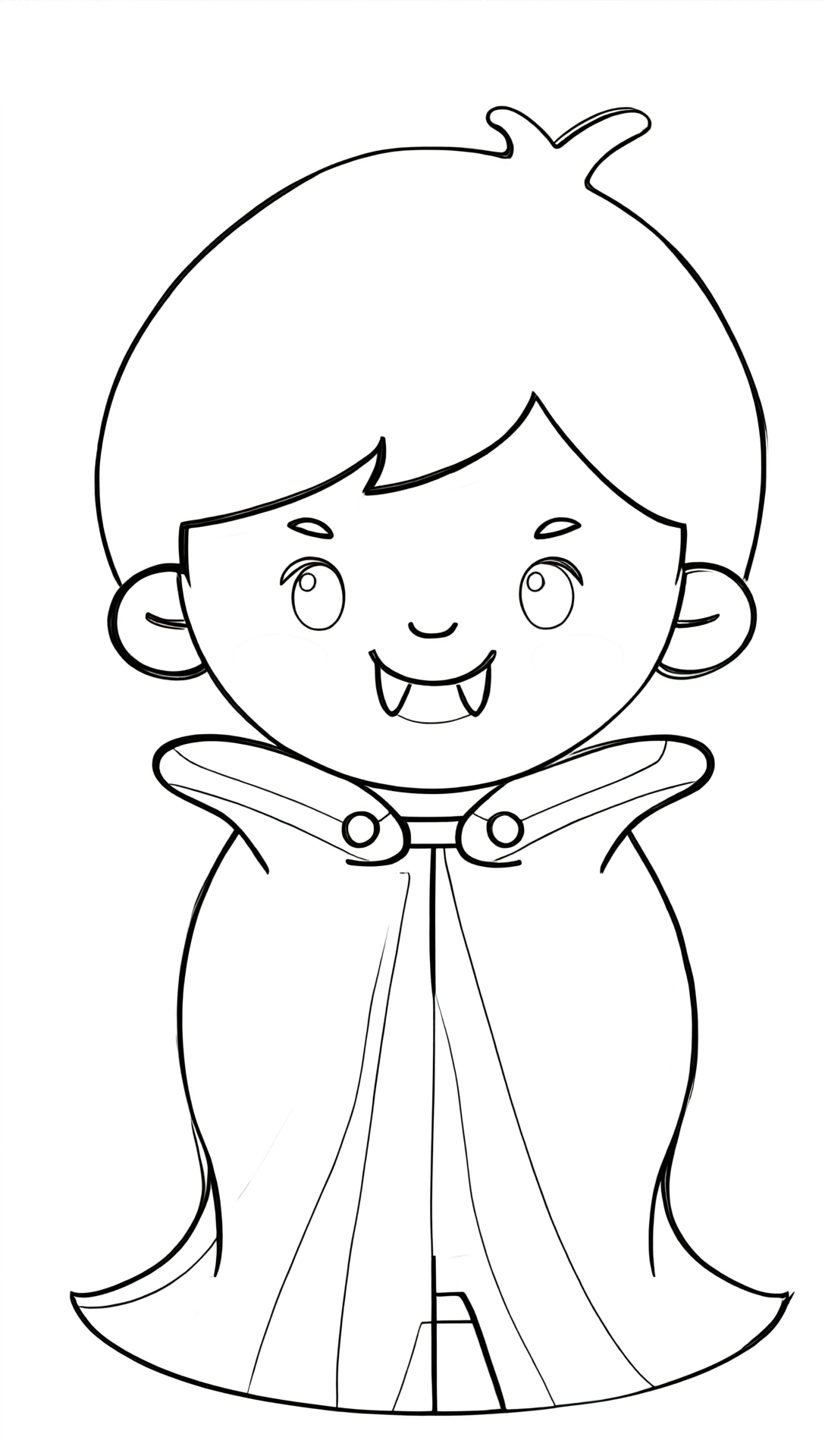 Little Vampire Halloween coloring page printable line art