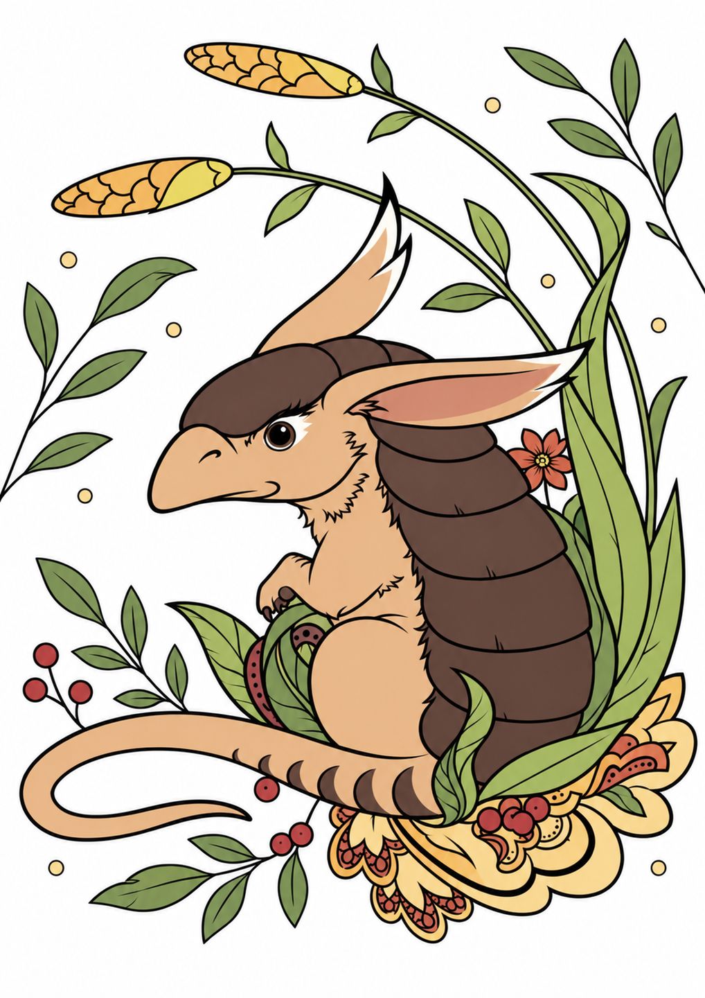 Armadillo Coloring Page color reference