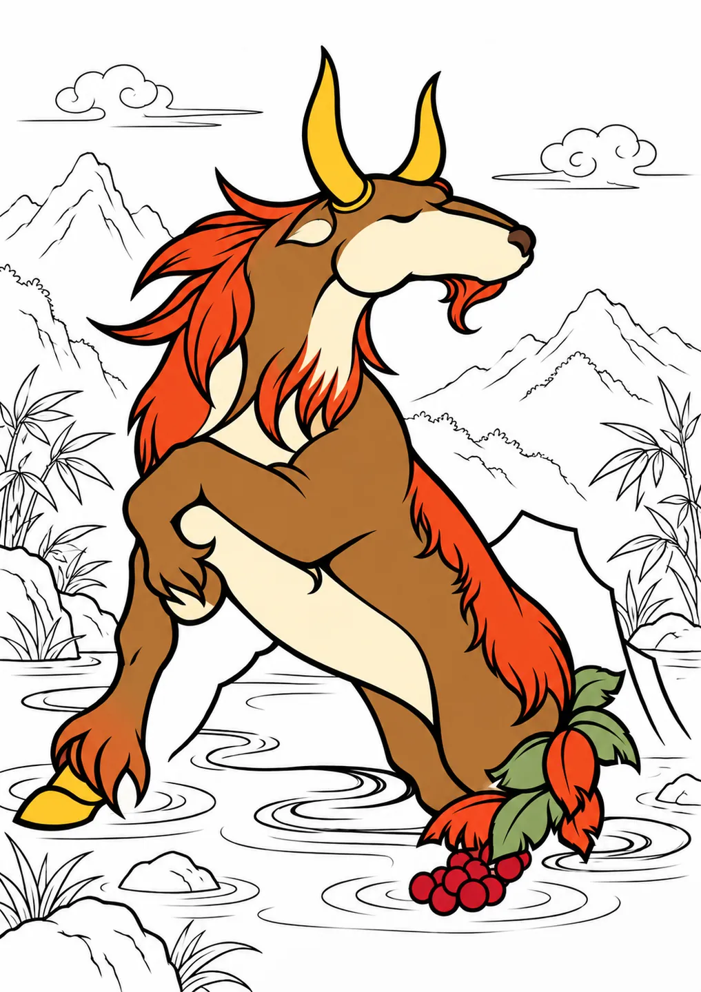 Conglong coloring inspiration with flat colors