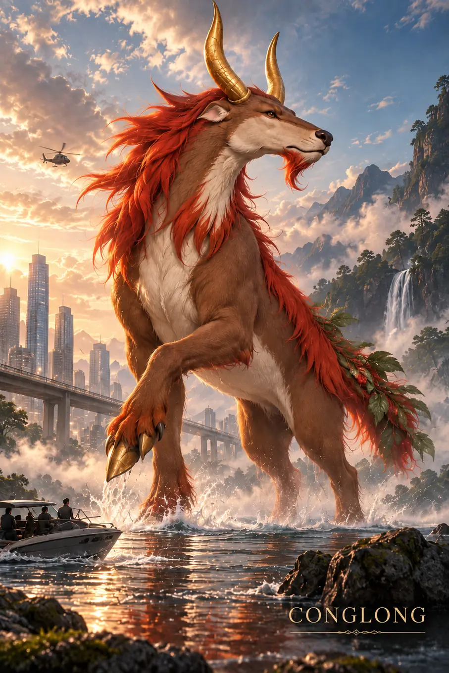 Finished Conglong mythical creature artwork