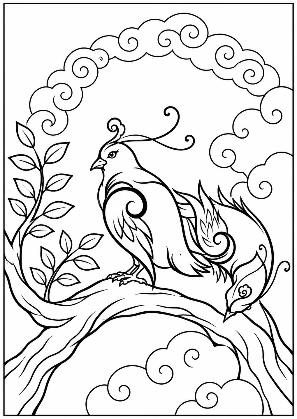 Fei Yi Bird Coloring Page free printable coloring page