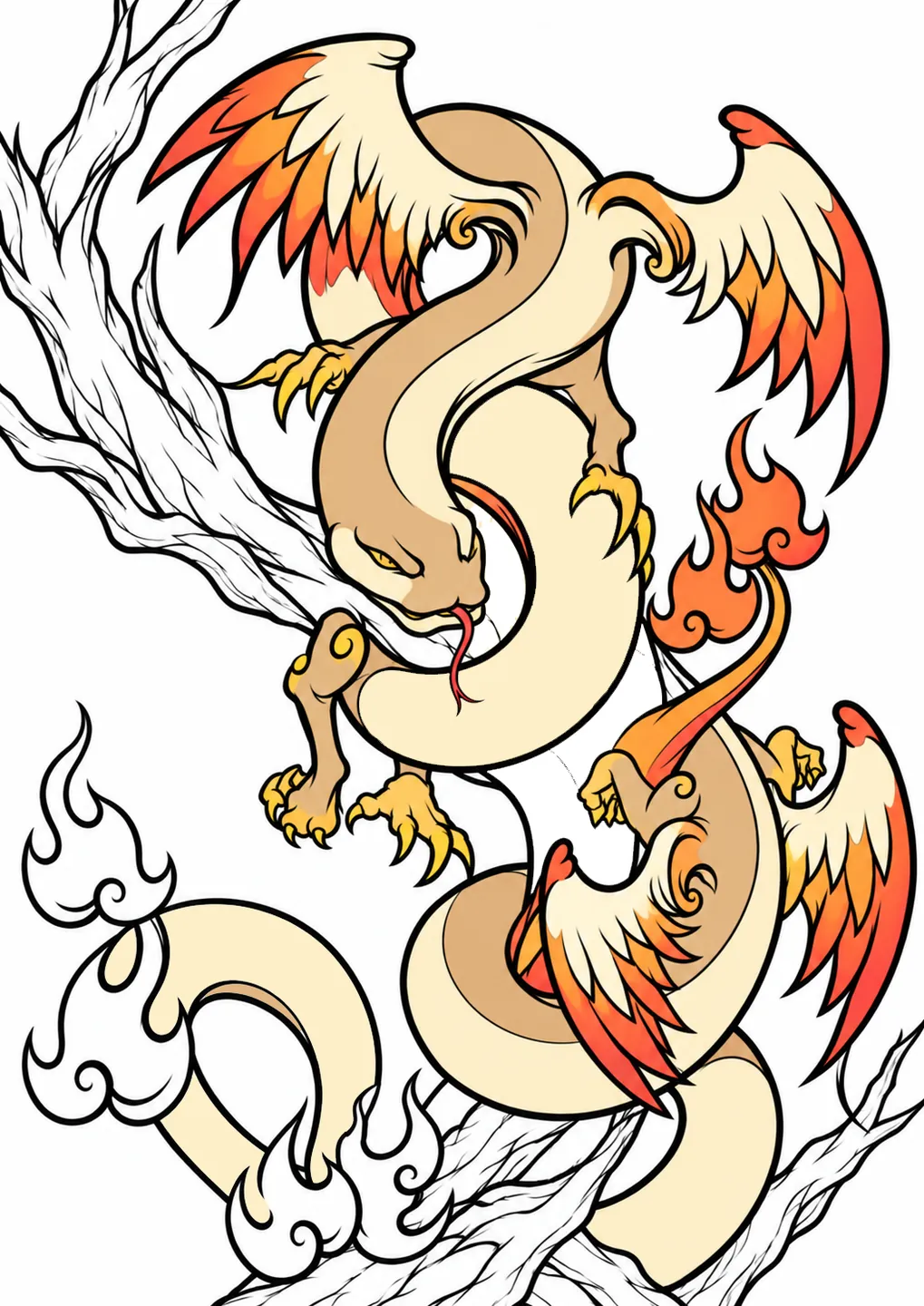 Fei Yi Snake coloring inspiration with flat colors