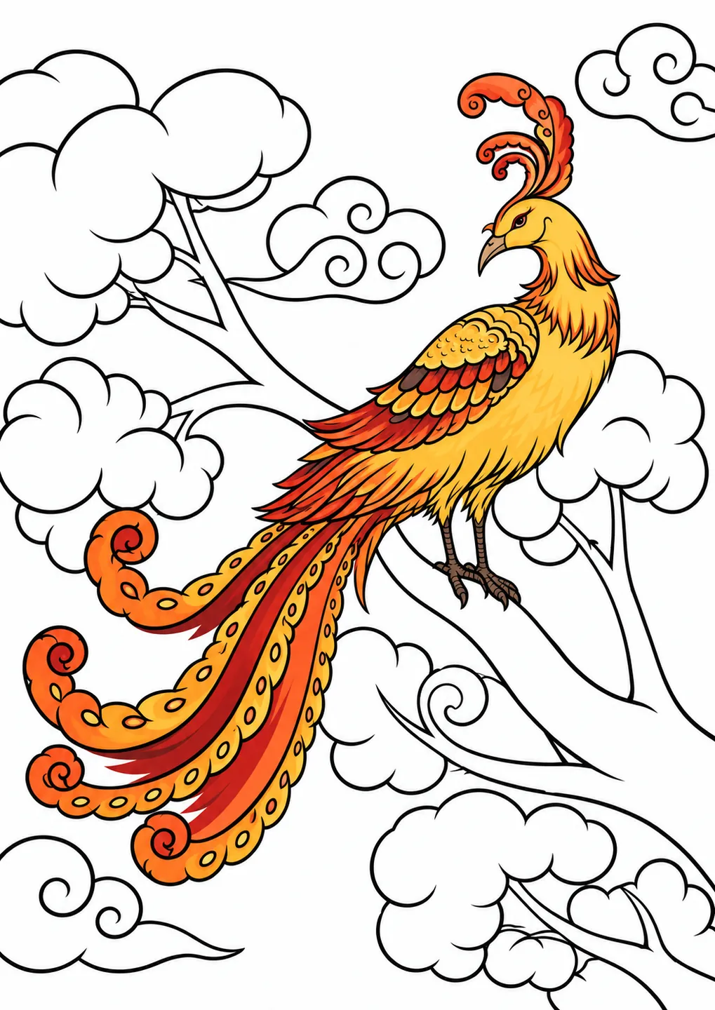 Fenghuang Coloring Page coloring inspiration