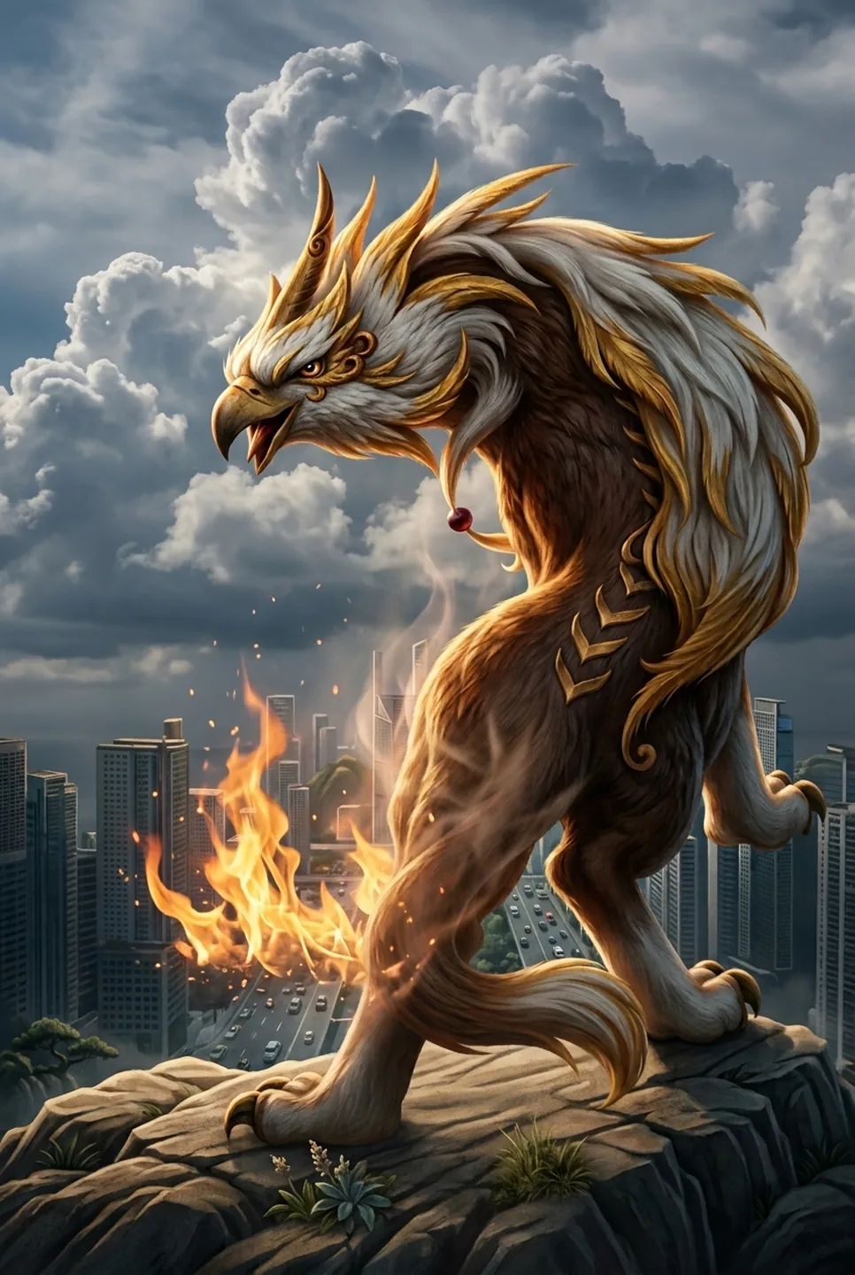 Finished Gu Diao mythical creature artwork