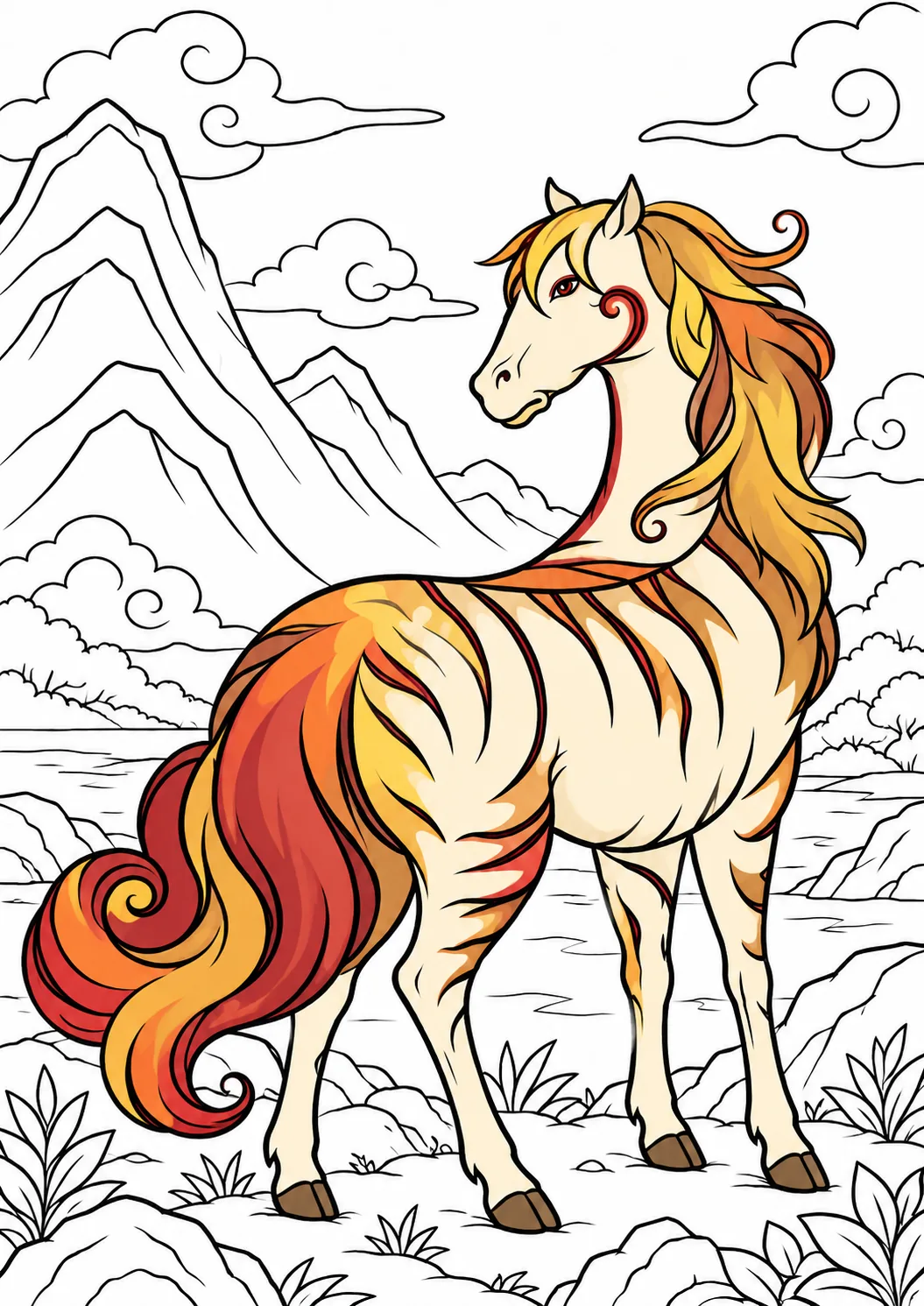 Lushu coloring inspiration with flat colors