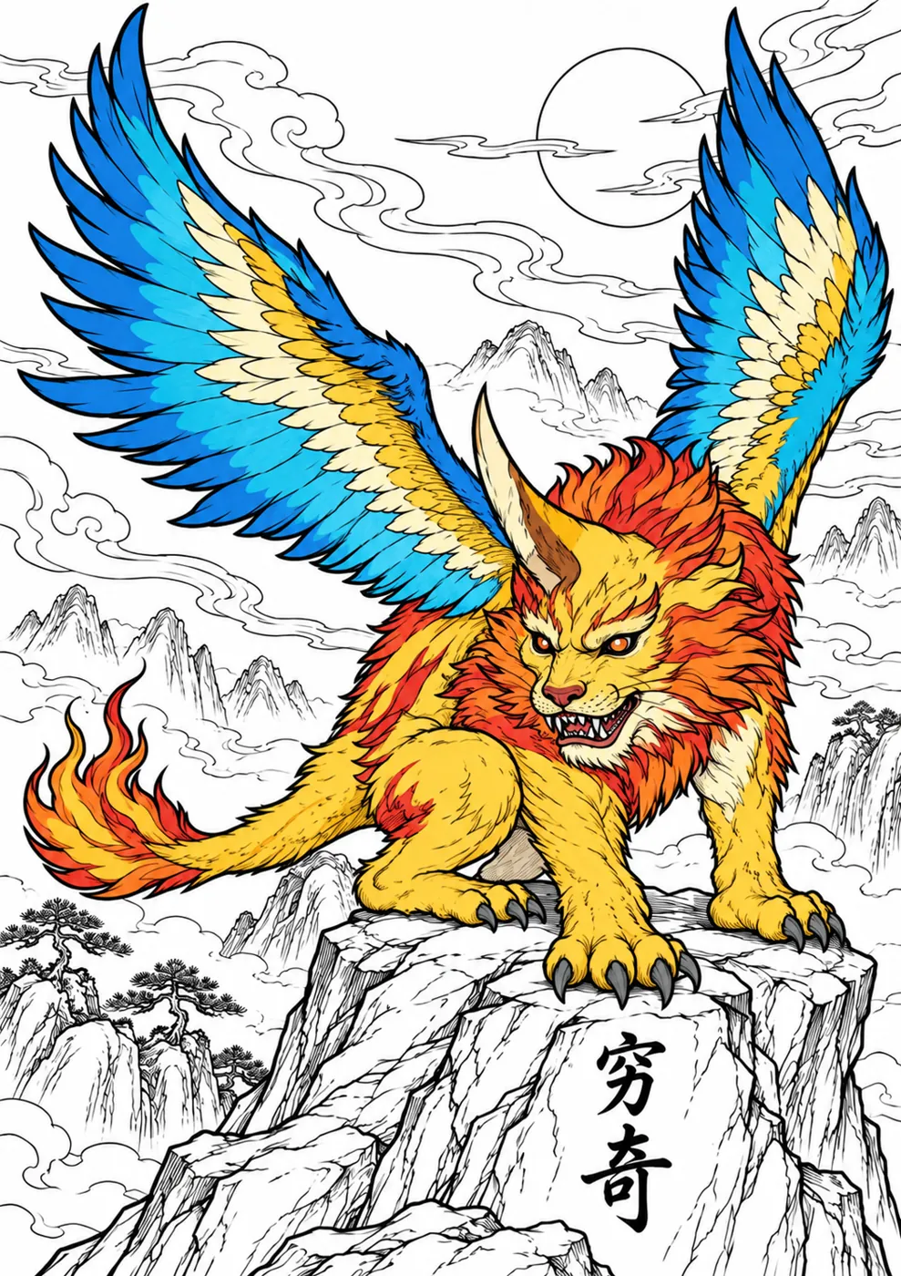 Qiongqi coloring inspiration with flat colors