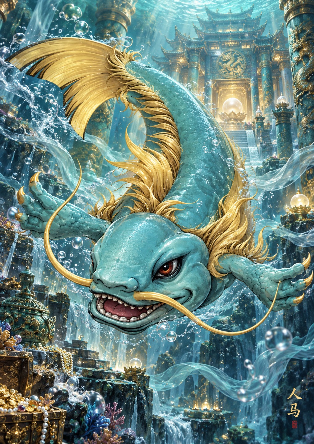 Finished Ren Ma mythical creature artwork