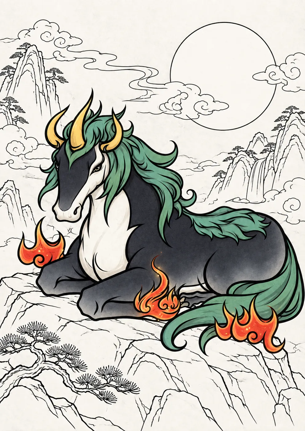 Three-Horned Beast Coloring Page coloring inspiration