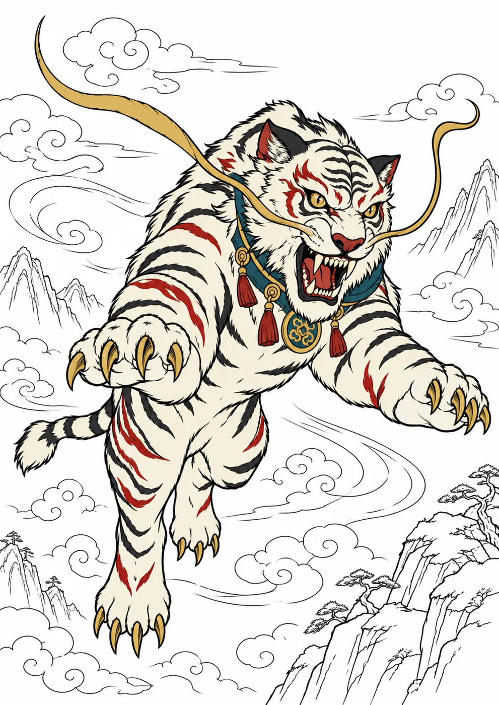 White Tiger coloring inspiration with flat colors