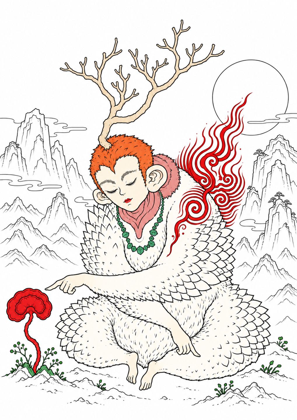 White Ape Coloring Page color reference