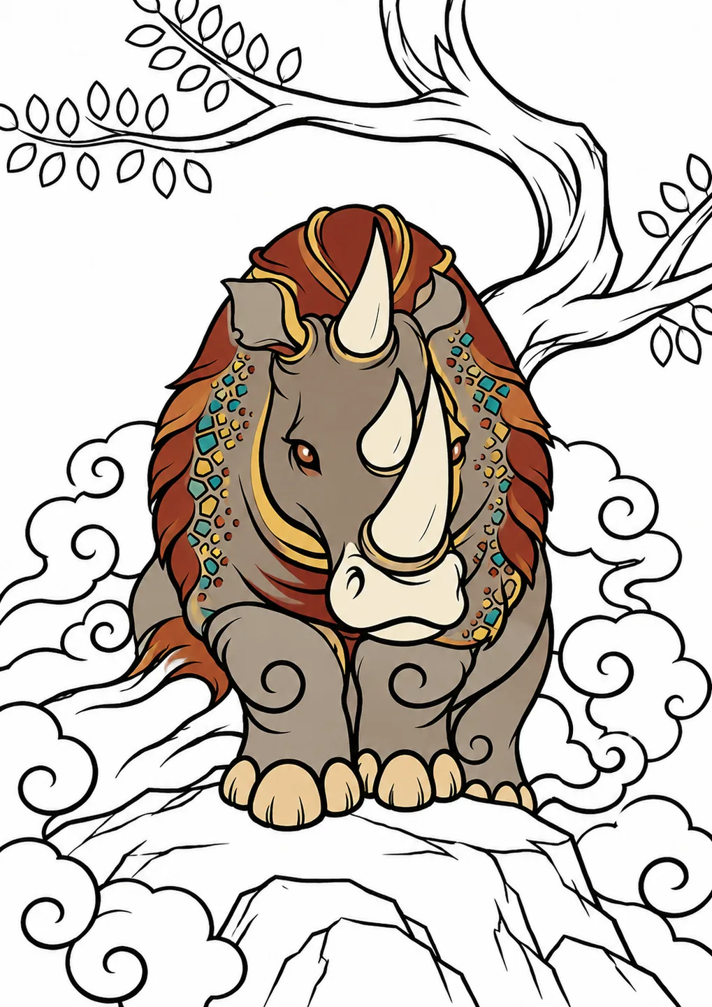 Xi coloring inspiration with flat colors