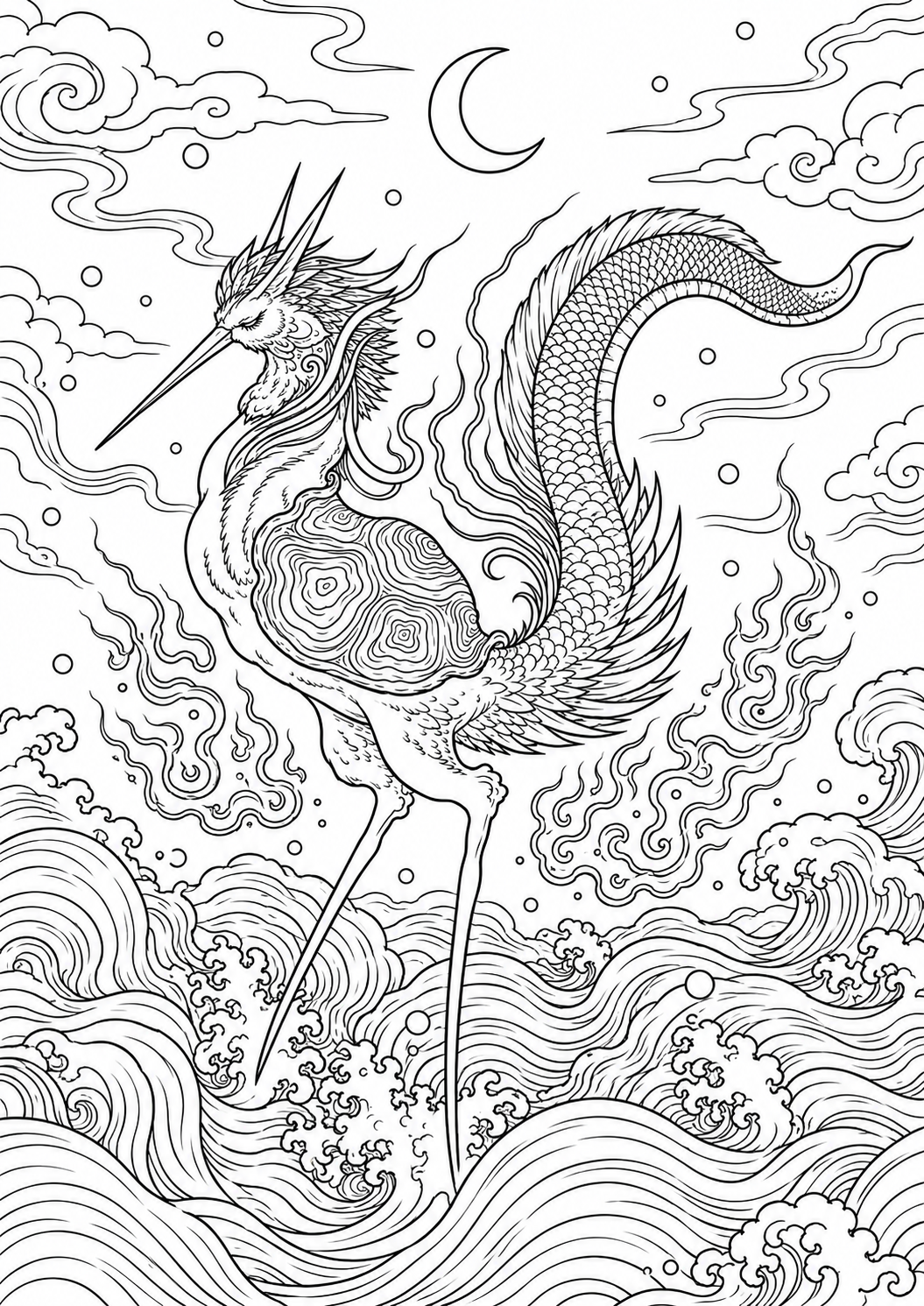 Xuan Gui Coloring Page black-and-white coloring page