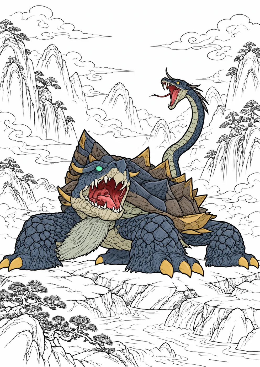 Xuanwu coloring inspiration with flat colors